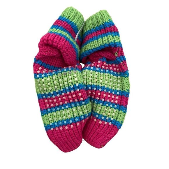 Nwt Knit Snowman Slipper Socks Grippy Non Slip Winter Snow - Picture 3 of 4